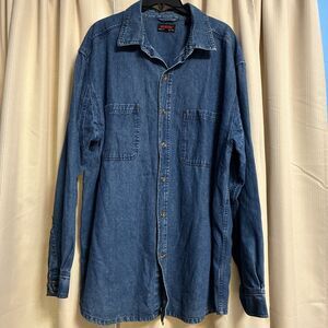 Wolverine Denim Shirt Mens XXL Blue Jean Long Sleeve Button Up Workwear Pockets